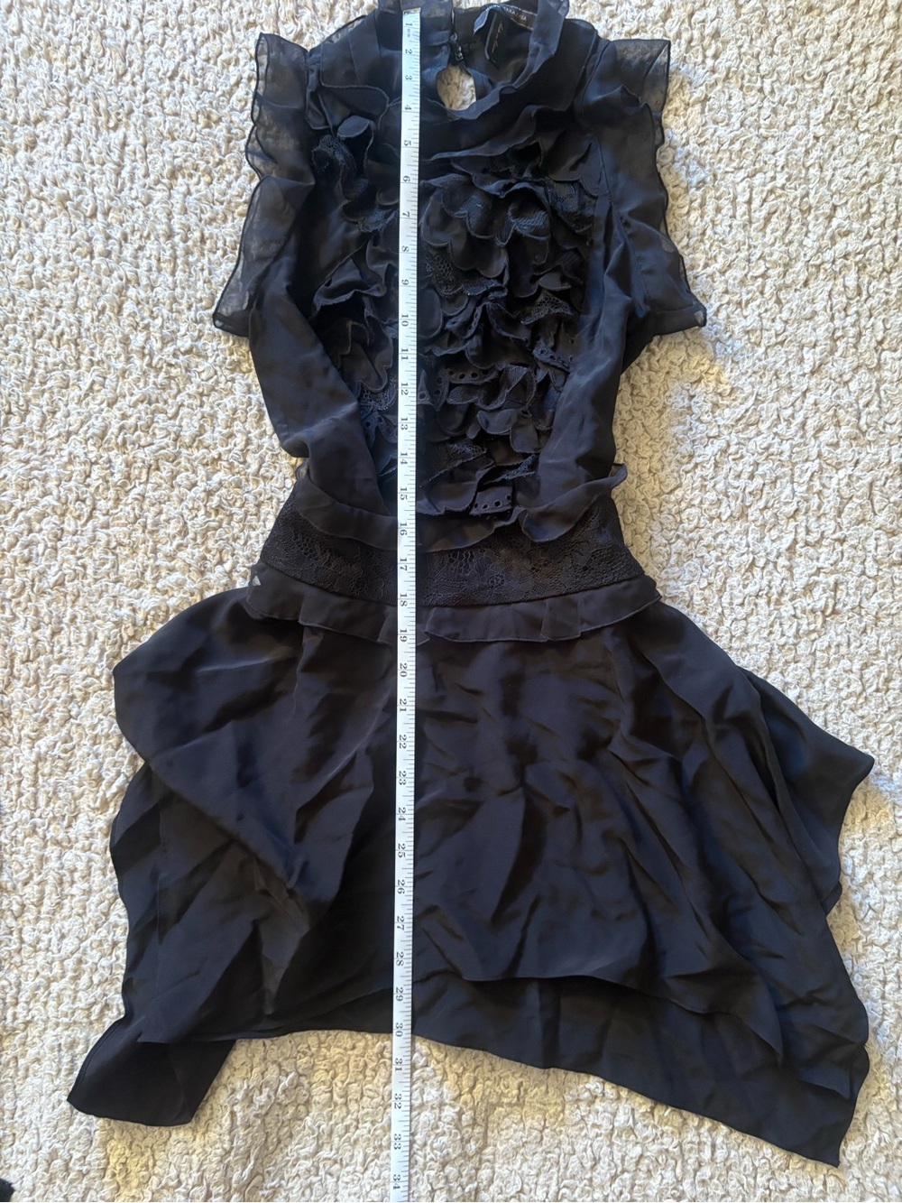 BCBG Black Ruffle Dress - Picture 2 of 4